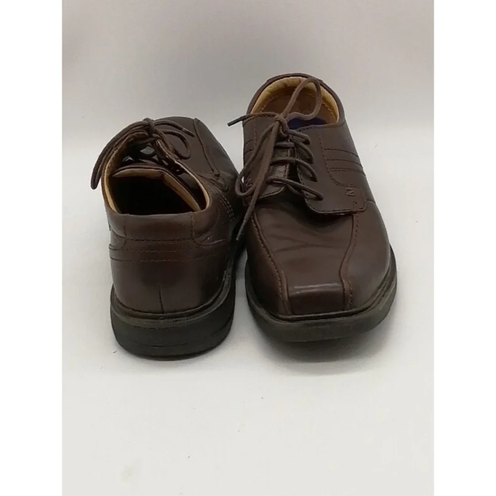 Nunn Bush Mens Derby Shoe Brown Leather Lace Up Dress Shoe Square Toe 10.5